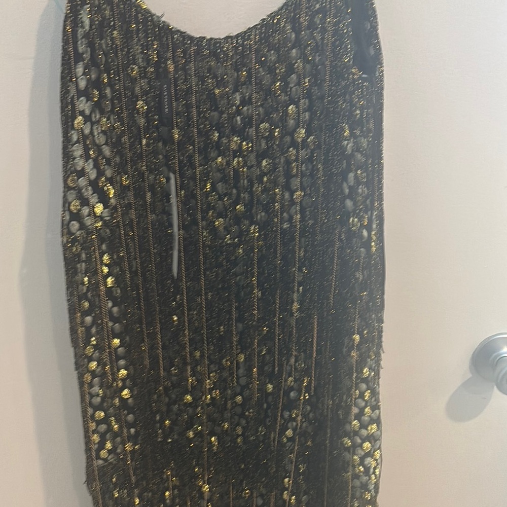 Elie Tahari Black and Gold Elegant Dress